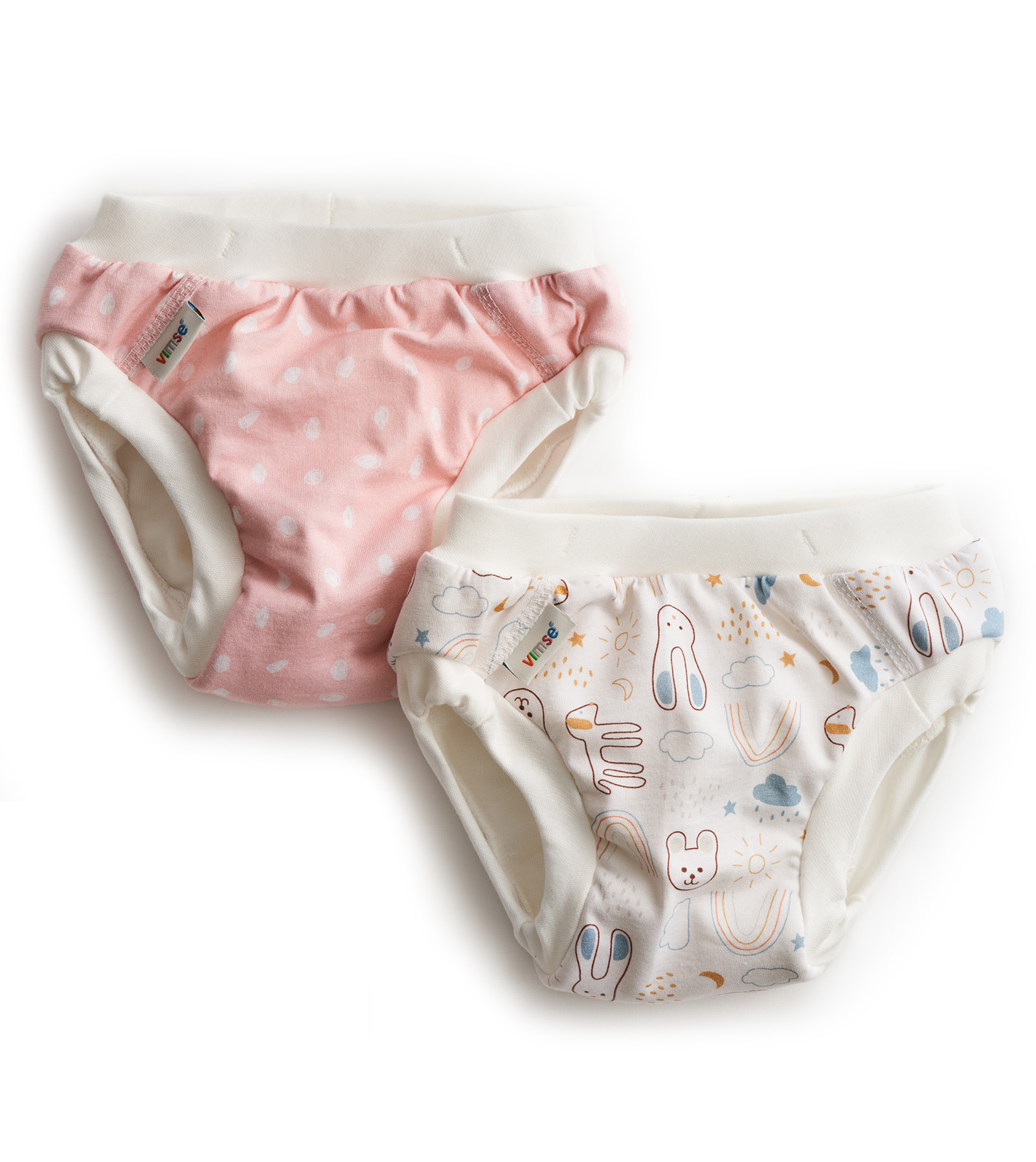 2-pack Potty Training Pants, Pink Dots - White Teddy – GARY MASH