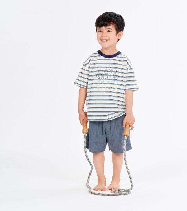 Weiche Kinder Shorts aus Musselin blaugrau – Bild 2