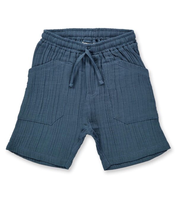 Weiche Kinder Shorts aus Musselin blaugrau