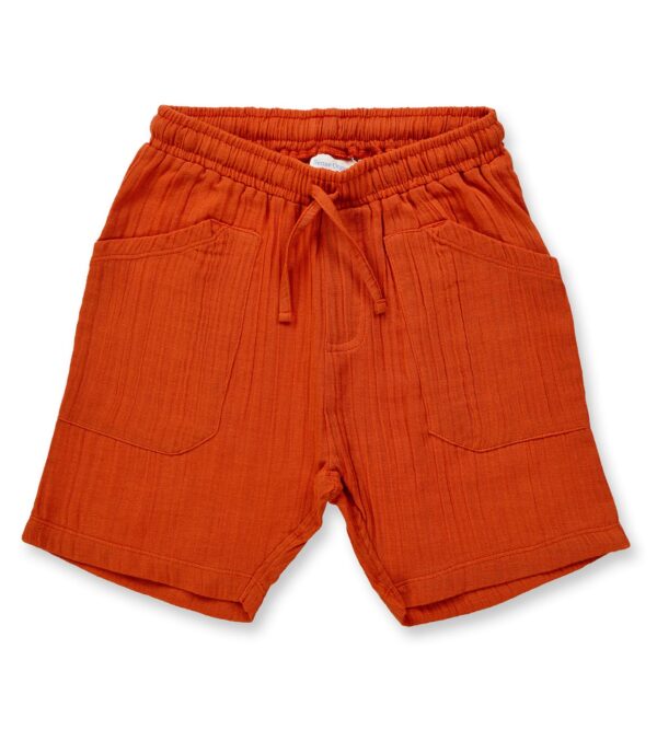 Weiche Kinder Shorts aus Musselin rostorange