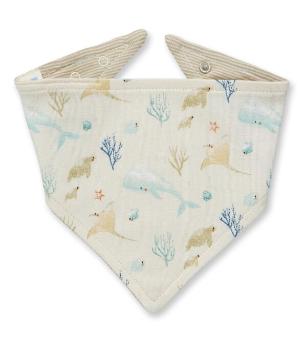 Baby reversible Scarf & Bib sea creatures