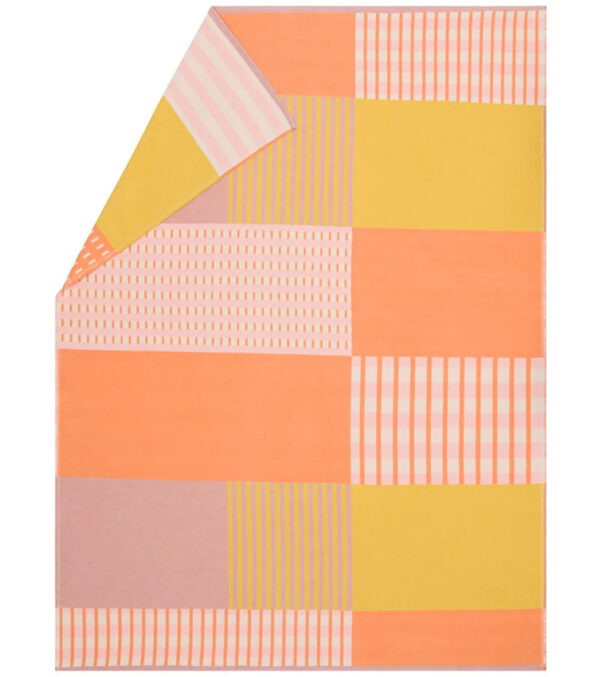 LUCA flannel blanket “Patch” yellow 200 x 140 cm