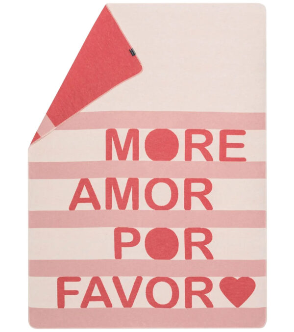 SILVRETTA flannel blanket “more amor” pink 200 x 140 cm