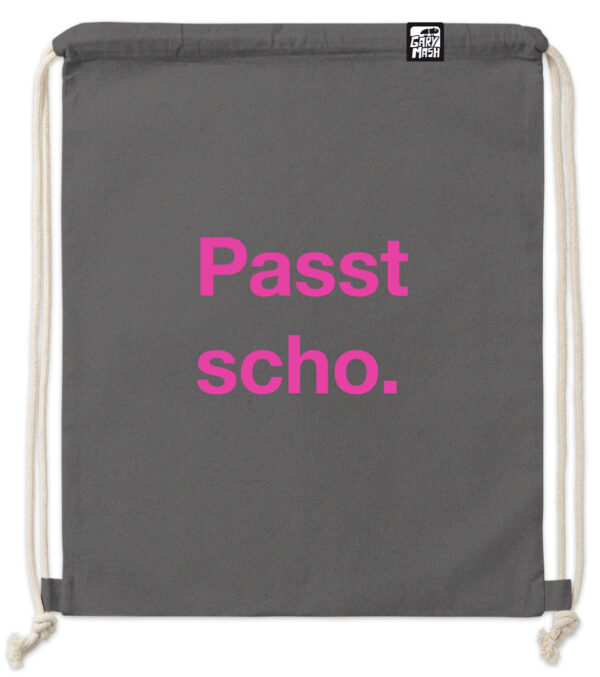 Gym Bag Passt scho. grau mit neonpink