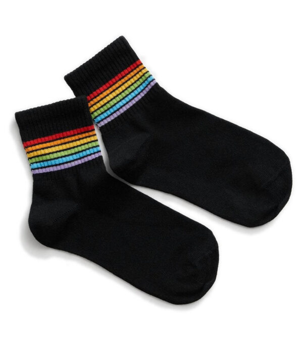 Rainbow sneaker socks black