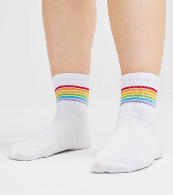 Rainbow sneaker socks white - Image 3